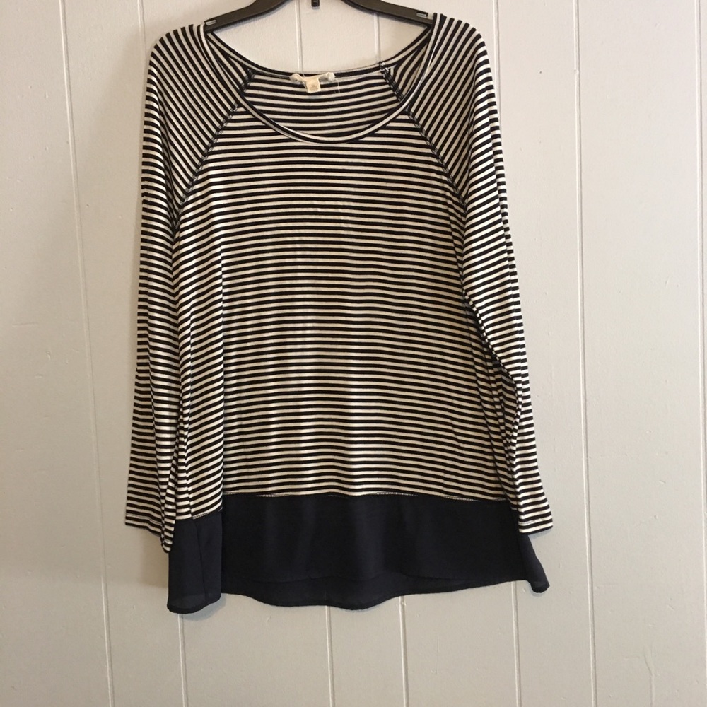 Jack & Mia navy and white striped top